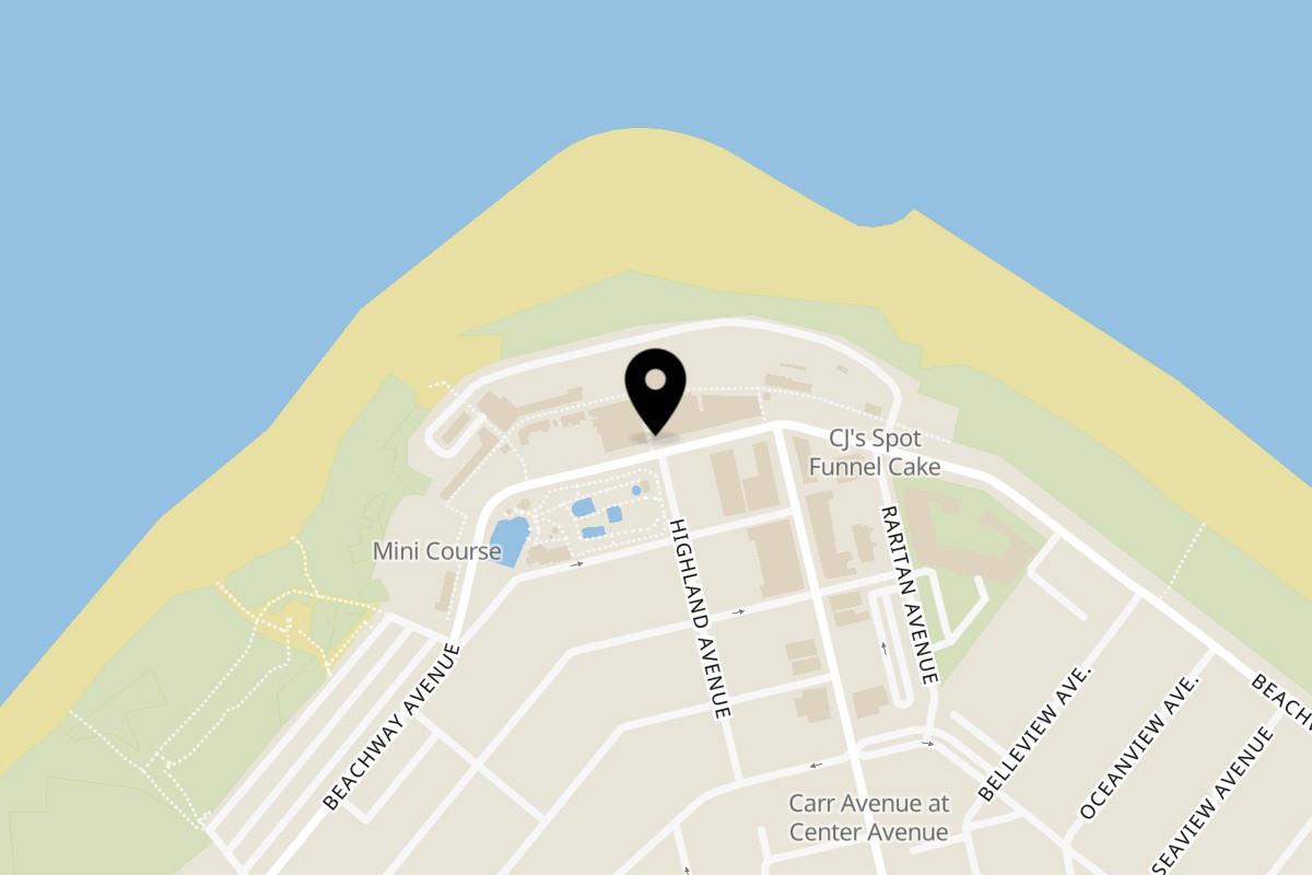 Map showing the location of Mambo Nando's on 293 Beachway Ave in Keansburg